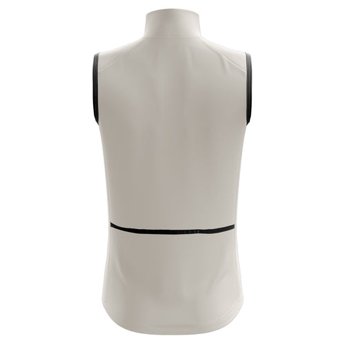 White vest with black zipper on a white background